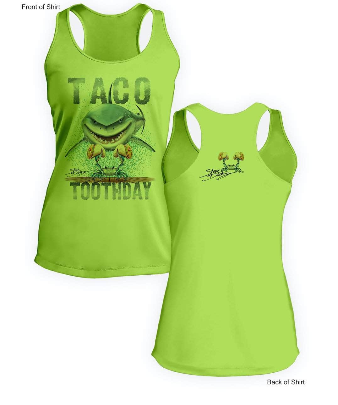 Taco Toothday- Ladies Racerback Tank-100% Polyester